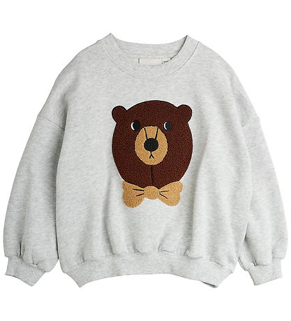 Mini Rodini Sweatshirt - Bear Chenille - Gråmelerad