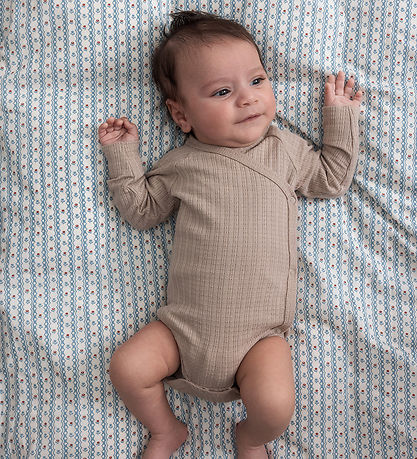 MarMar Wrap Bodysuit l/s - Pointelle - Belito - Soft Beige