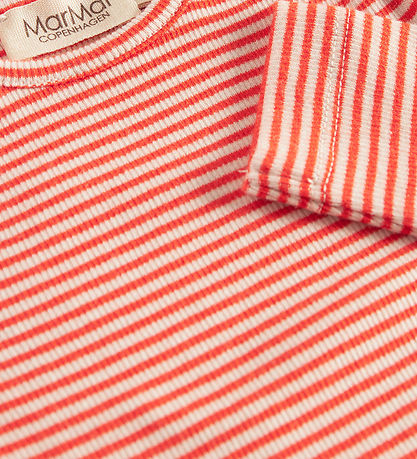 MarMar Bodysuit l/s - Rib - Modal - Leg - Red Stripe