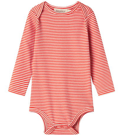 MarMar Bodysuit l/s - Rib - Modal - Leg - Red Stripe