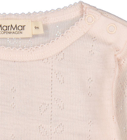MarMar Bodysuit l/s - Wool - Benedikte - Pink Dahlia