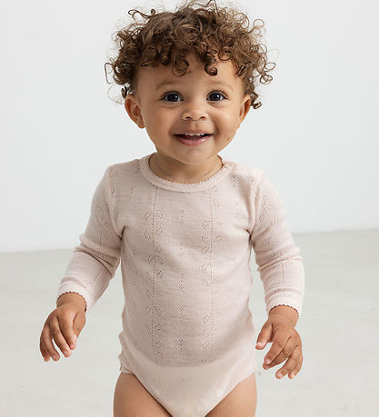 MarMar Bodysuit l/s - Wool - Benedikte - Pink Dahlia