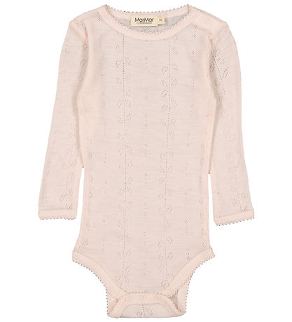 MarMar Bodysuit l/s - Wool - Benedikte - Pink Dahlia