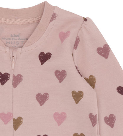 Hust and Claire Nightsuit - HCManu Hearts Puff - Adobe Rose