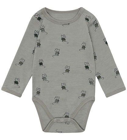 Hust and Claire Bodysuit l/s - HCBo Mouse - Forest Fog