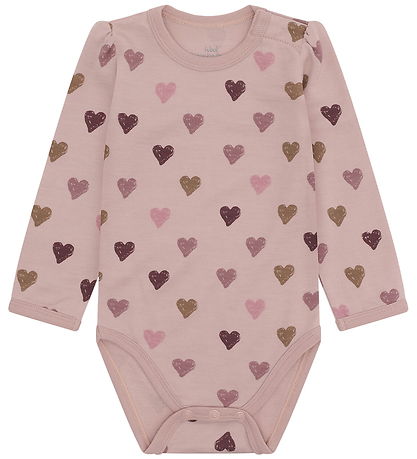 Hust and Claire Bodysuit l/s - HCBaloo Heart Puff - Adobe Rose