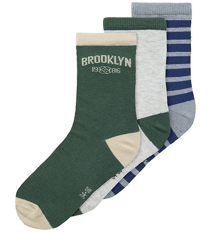 Name It Socks - NkmNols - 3-Pack - Grey Melange/Garden Topiary
