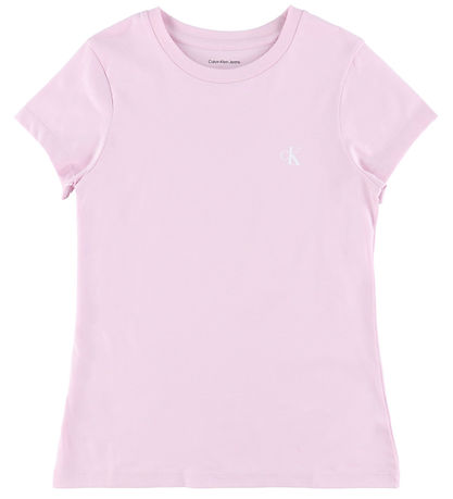 T-shirts Calvin Klein - 2 Pack - Rose/Noir av. A Rayures