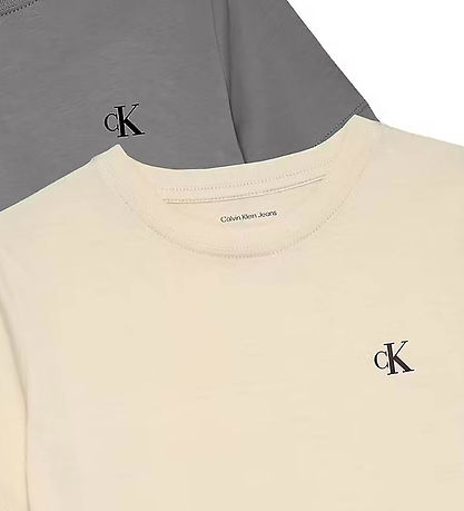 Calvin Klein T-shirts - 2-Pack - Monogram - Granite Grey/Whiteca