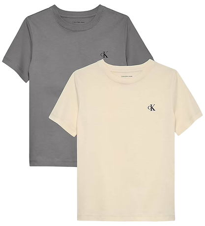 Calvin Klein T-shirts - 2-Pack - Monogram - Granite Grey/Whiteca
