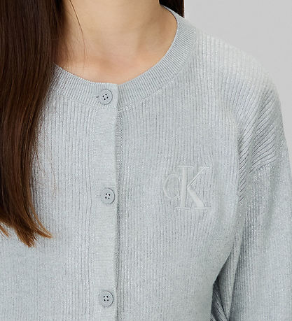 Calvin Klein Cardigan - Knitted - Coated - Silver