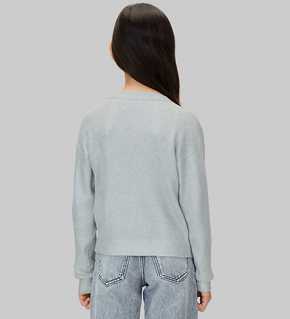 Calvin Klein Cardigan - Knitted - Coated - Silver