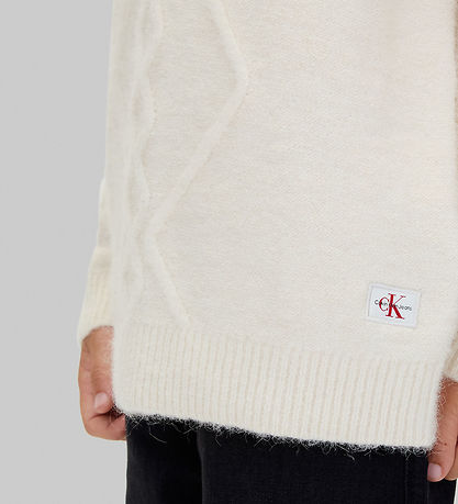 Calvin Klein Blouse - Polyester/Wool - Fluffy - Whitecap Grey