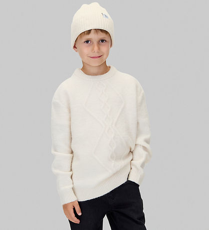 Calvin Klein Blouse - Polyester/Wool - Fluffy - Whitecap Grey
