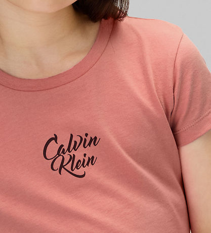 Calvin Klein T-Shirt - Script-Logo - Brandied Apricot