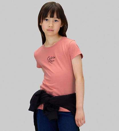 Calvin Klein T-Shirt - Script-Logo - Brandied Apricot