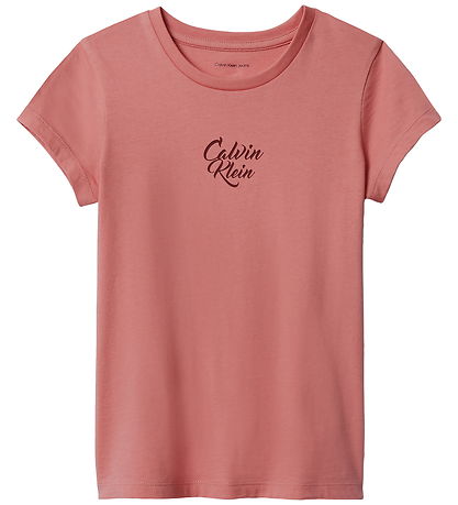 Calvin Klein T-Shirt - Script-Logo - Brandied Apricot