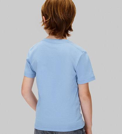 Calvin Klein T-shirt - Chest Monologue - Faded Denim Blue