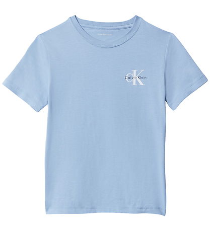Calvin Klein T-shirt - Chest Monologue - Faded Denim Blue