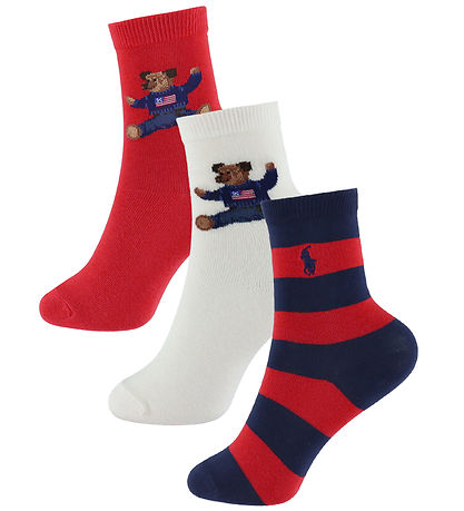 Polo Ralph Lauren Strumpor - 3-pack - Vit/Marinblå/Röd