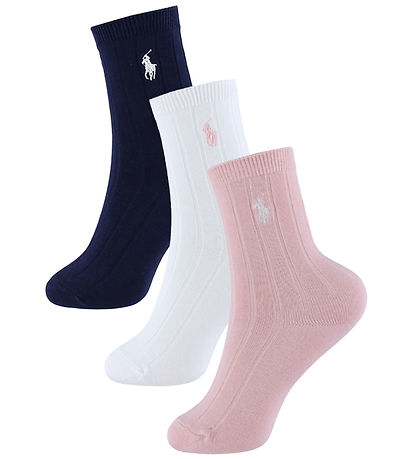 Polo Ralph Lauren Socks - 3-Pack - White/Navy/Pink