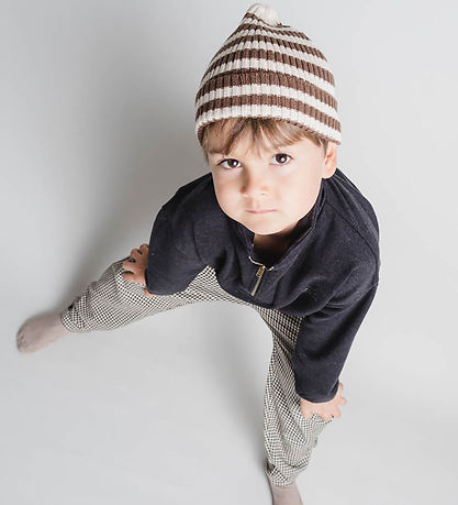 That's Mine Beanie - Knitted - Rib - Izzy - Brown Stripe