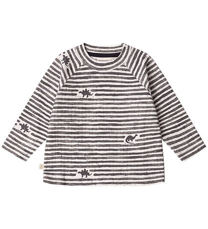 That's Mine Blouse - Rib - Aksel - Mono Dino Stripe