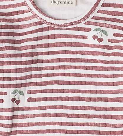 That's Mine Blouse - Rib - Jamilla - Love Berry Stripe
