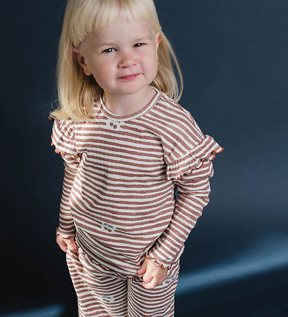 That's Mine Blouse - Rib - Jamilla - Love Berry Stripe