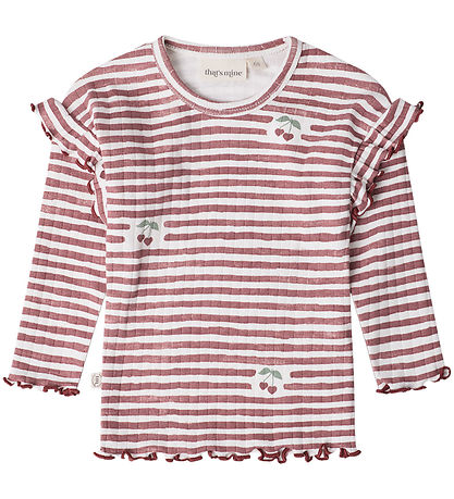 That's Mine Blouse - Rib - Jamilla - Love Berry Stripe