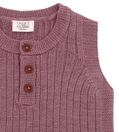 Hust and Claire Waistcoat - Knitted - HCEdi Wool Rib Knit - Pale