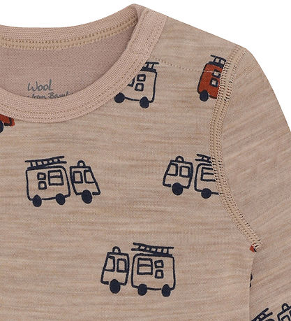 Hust and Claire Bodysuit l/s - HCBaloo Firetruck - Biscuit