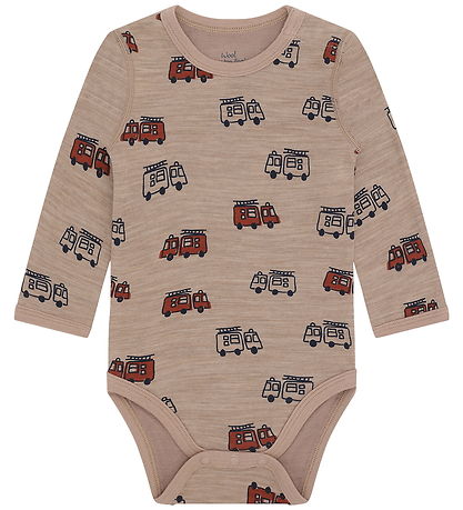 Hust and Claire Bodysuit l/s - HCBaloo Firetruck - Biscuit
