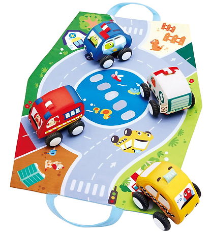 Hape Cars - Pull-Back Plush Car Set - 4-Pack