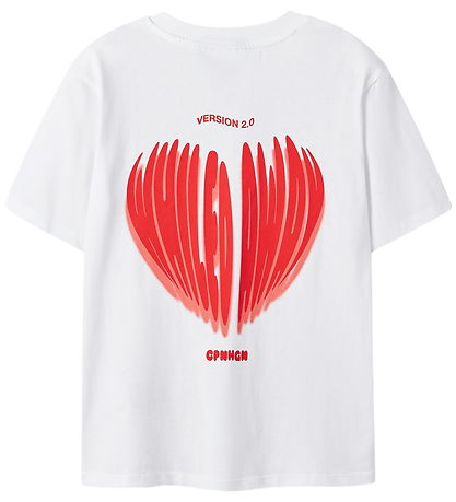 LMTD T-shirt - NlfHeart - Bright White/Red