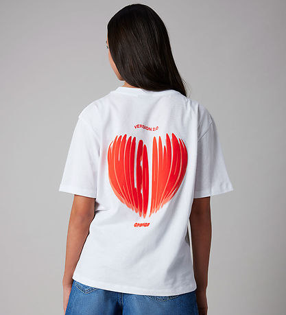 LMTD T-shirt - NlfHeart - Bright White/Red
