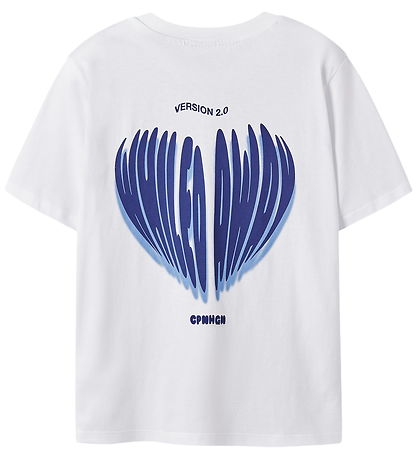 LMTD T-Shirt - NlfHeart - Bright White/Blue