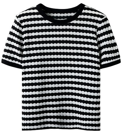 LMTD T-shirt - Knitted - NlfSille - Black/White
