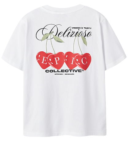 LMTD T-shirt - NlfCherry - Bright White