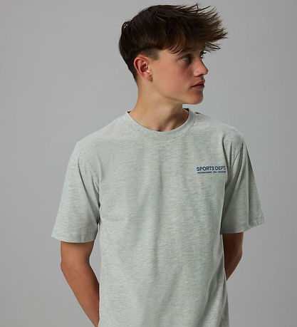LMTD T-shirt - NlnMoods - Light Grey Melange/Dark Sapphire