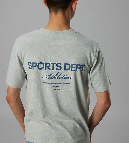 LMTD T-shirt - NlnMoods - Light Grey Melange/Dark Sapphire