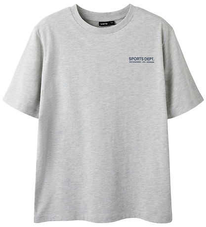 LMTD T-shirt - NlnMoods - Light Grey Melange/Dark Sapphire