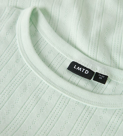LMTD T-shirt - Pointelle - NlfNmina - Aqua Glass