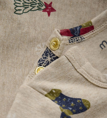 Minymo Bodysuit l/s - Beige Melange