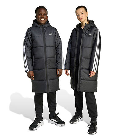 adidas Performance Fóðruð kápa - J Langur kápa - Svart/Hvítur