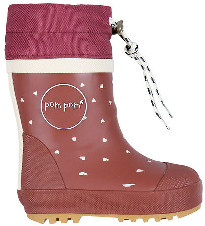 Pom Pom Thermo Boots - Heart