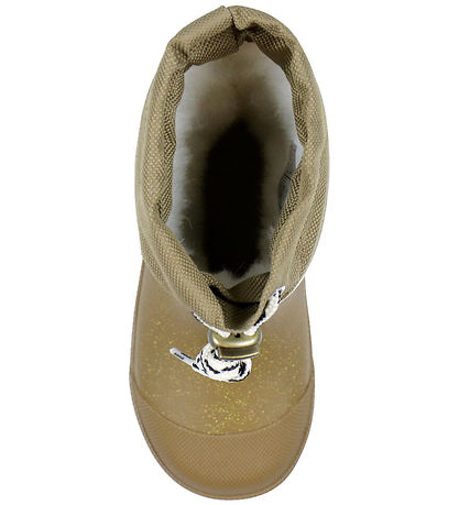 Pom Pom Thermo Boots - Gold Glitter