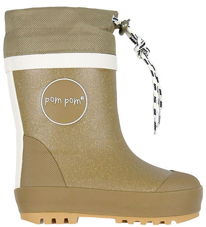 Pom Pom Thermo Boots - Gold Glitter