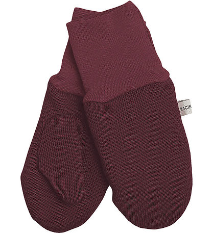 Racing Kids Mittens - Wool/Polyester - Bordeaux