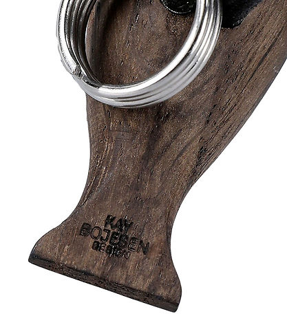 Kay Bojesen Keychain - Bird/Silver - Black Leather/Smoked Oak